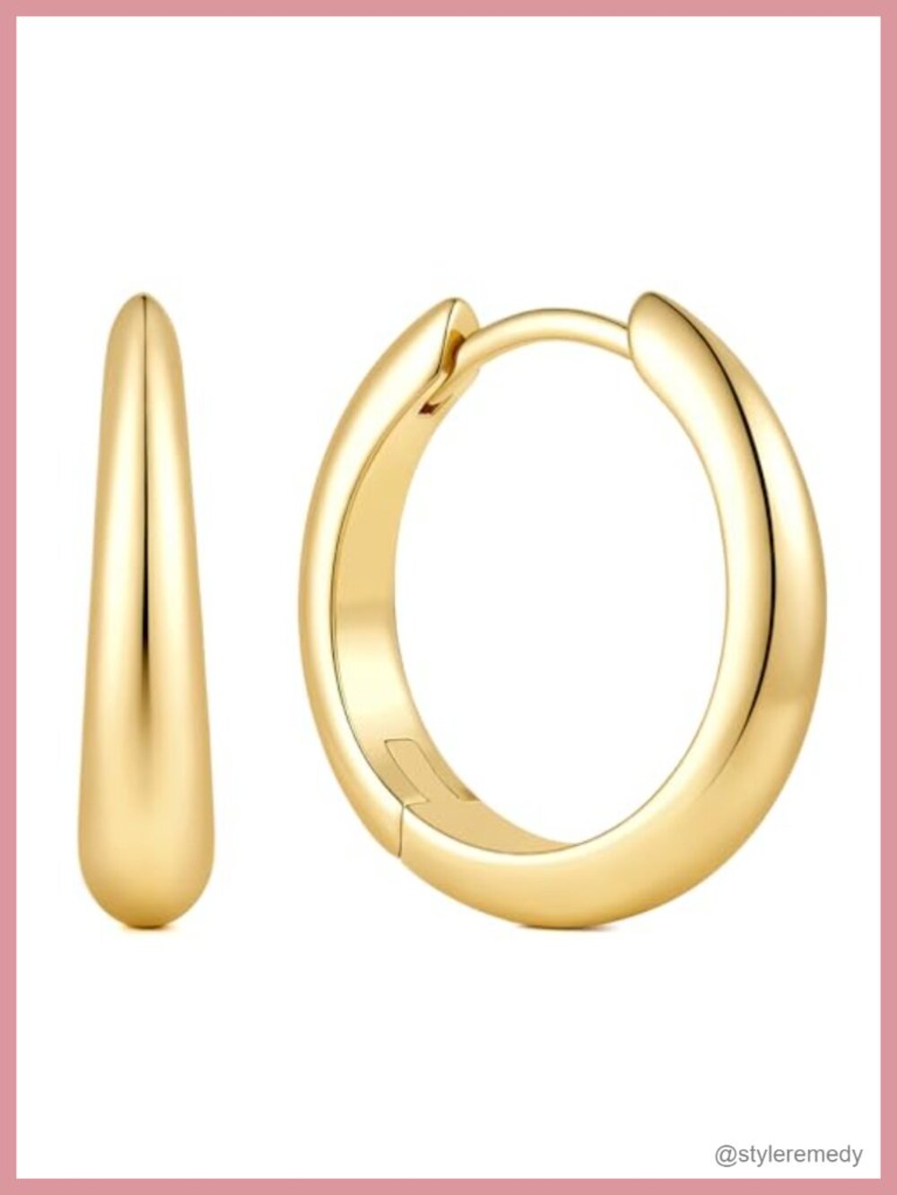 14K Gold Plated Hoop Earrings Curved French Wire Women